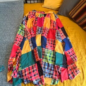 Maeve Multicolor Patchwork Maxi Skirt - Teal, Yellow, Red, Blue